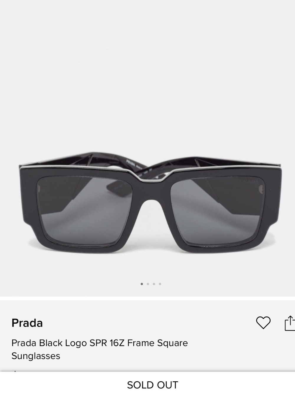 Prada Black Square Logo Sunglasses Medium